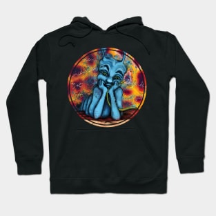 Blue caterpillar from Alice in Wonderland, trippy psychedelic art Hoodie